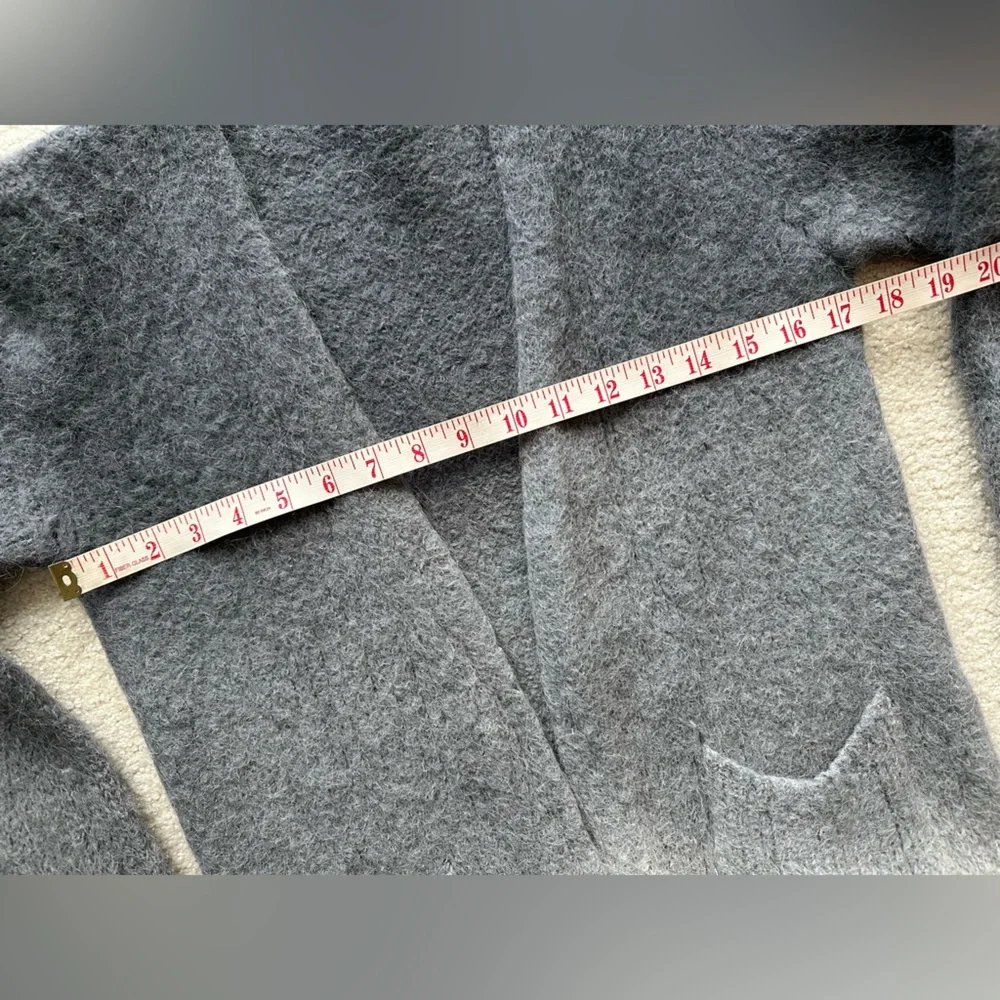SOLD - Anthropologie JENEE Dip Dyed Ombre Grey Alpaca Wool Cardigan XS S - Picture 5 of 8